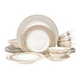 thumbnail image 1 of 20-pc. Dinner Set Service for 4, 24K Gold-plated Luxury Bone China Tableware (6430-20), 1 of 2
