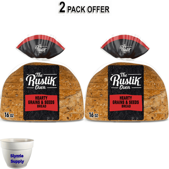 The Rustik Oven Hearty Grains & Seeds Bread, 16 oz, Whole Grain Seeded Bread, Bag