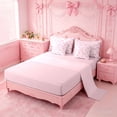 thumbnail image 3 of Manfei Kawaii Bows 7-Piece Twin Bedding Sets For Girls,Pink Letter A Initial Lettering Bedding Comforter Set,Pink Reversible, 3 of 7