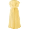 thumbnail image 4 of SUXIAN Dresses for Girls Chiffon Long Sleeve Summer Party Soft Flowy Formal Evening Toddler Girl Dress Yellow 12-13 Years, 4 of 4