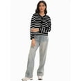 thumbnail image 6 of Women's Striped Cardigan Sweater Trendy Long Sleeve Button Down Crew neck Cardigans, 6 of 6
