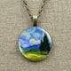 thumbnail image 1 of Collar de pinturas al óleo de Arte de Van Gogh para mujer, joyería de cabujón de vidrio, colgante de girasol de cielo nocturno estrellado, regalos de amante para niña, 1 of 4