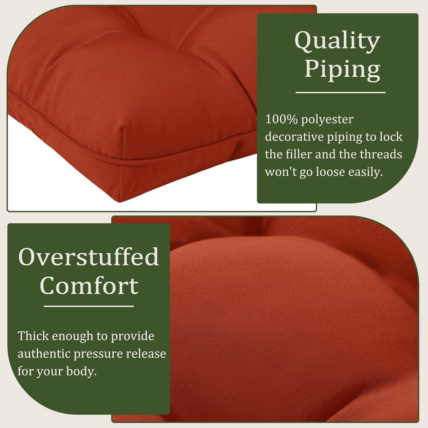 Namzi 4 Pack Outdoor Cushions, Patio Chair Cushions Outdoor Furniture Cushions for Garden, Balcony & Outdoor Dining Chairs Cushions,Orange