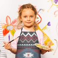 thumbnail image 2 of Colorful Geometric Triangle Chevron Pattern Kids Aprons for Girls and Boys,Adjustable Neck Strap Toddler Aprons for Kids Cooking Baking, 2 of 6