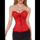 thumbnail image 2 of Corsé Moldeador con Cordones y Estampado Floral Renacentista para Mujer, Sin Mangas, con Cuello en V. Rojo XL, 2 of 10