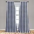 thumbnail image 5 of Ambesonne Blue Curtains, Old Home Tile Inspired, Pair of 28"x95", Navy Blue and White, 5 of 5