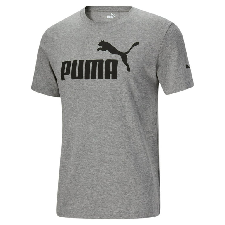 Men\'s Puma Medium Gray Heather ESS Logo T-Shirt - XS