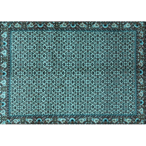 Ahgly Company Indoor Rectangle Persian Light Blue Traditional Area Rugs, 7' x 10'