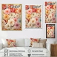 thumbnail image 4 of Designart "Beige Pink Zinnias Collage" Zinnias Wall Art Living Room, 4 of 7