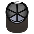 thumbnail image 5 of Toptie 7 Panel Trucker Cap Adjustable Snapback Flat Bill Mesh Back Hip Hop Hat-Charcoal Black, 5 of 7