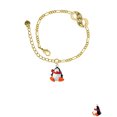 thumbnail image 2 of Delight Jewelry Resin Penguin with Red Scarf Gold-tone Paw Infinity Link Chain Bracelet, 6"+2" Extender, 2 of 3