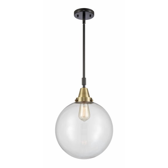 447-1S-BAB-G202-12 Innovations Lighting Beacon - 1 Light Stem Hung Mini Pendant-16.13 Inch Tall and 12 Inch Wide-Black Antique Brass Finish-Clear