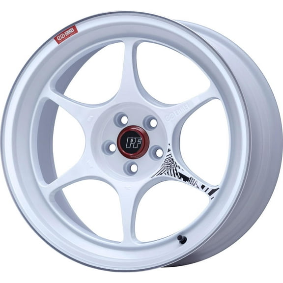 Enkei PF06 18x9.5 5x114.3 27mm Offset 75mm Bore White Machined Wheel