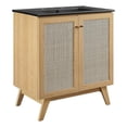 thumbnail image 3 of Modway Soma 30" Modern Wood Bathroom Vanity with Adjustable Shelf in Oak/Black, 3 of 16