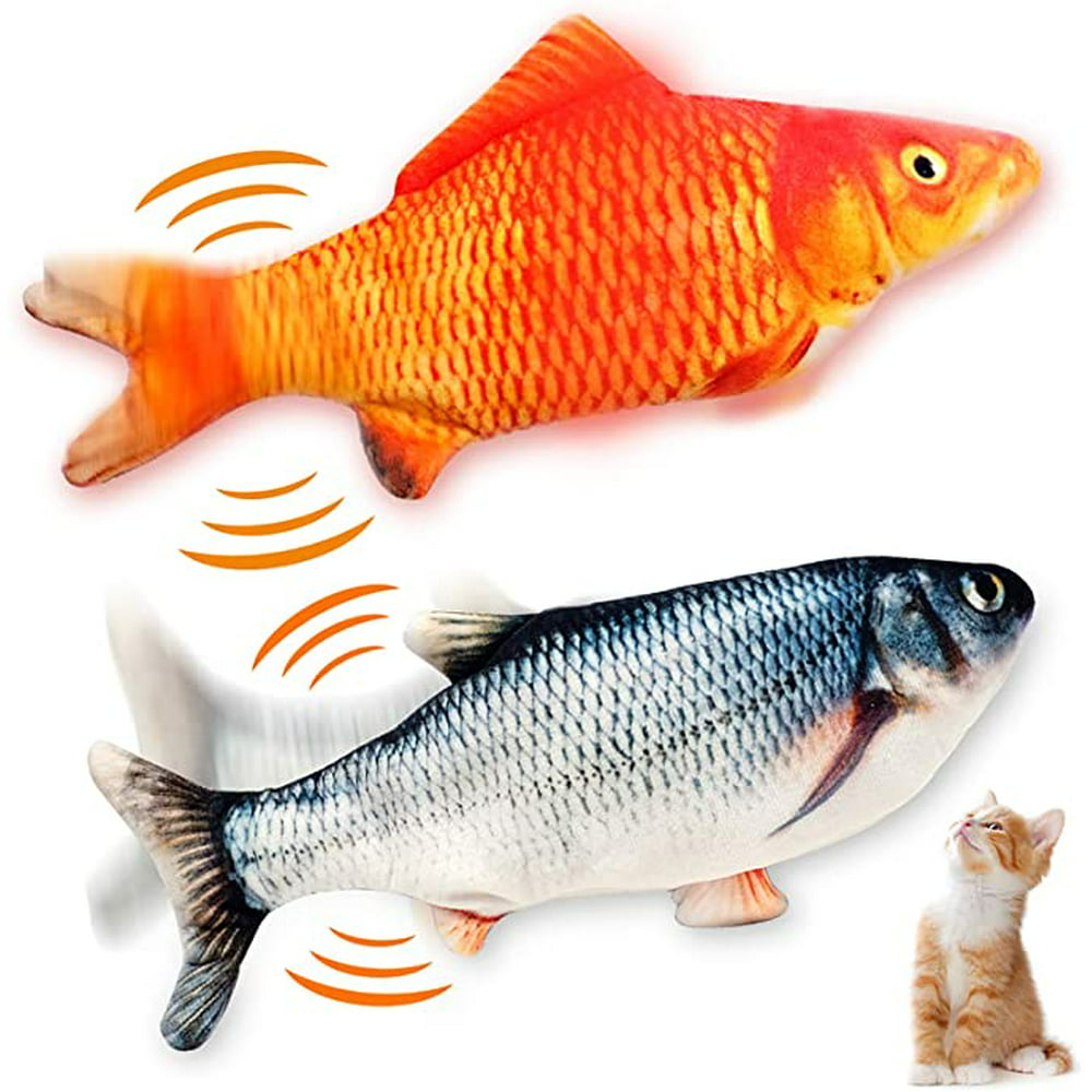 2 Pack Floppy Fish Cat Toy, Realistic Moving Flippity Fish Cat Toy