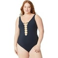 thumbnail image 2 of Women's Bleu Rod Beattie F22226X Plus Size Paradise Found Lace One Piece Swimsuit (Black 18W), 2 of 4