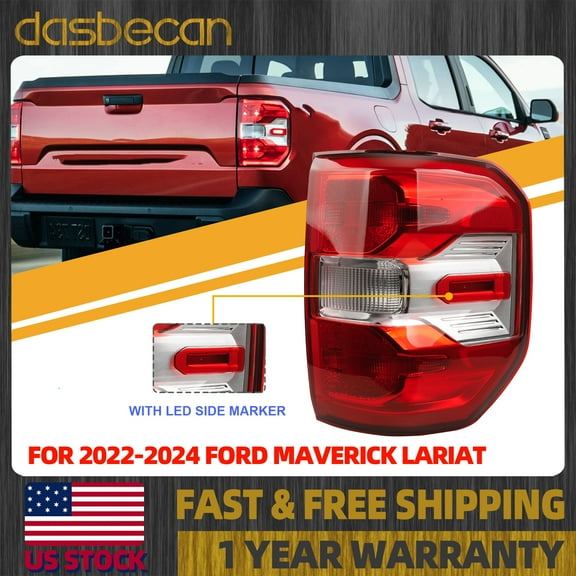 Dasbecan Right Passenger Side LED Tail Light Lamp For Ford Maverick Lariat 2022-2024 #NZ6Z-13404-B, NZ6Z-13404-D, NZ6Z13404B, NZ6Z13404D