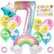 thumbnail image 1 of Set de globos con temática de arcoíris, 13 unidades, con 7 números, para fiestas infantiles, 1 of 1