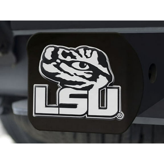 fanmats 21035 team color 3.4"x4" lsu black hitch cover