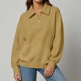 thumbnail image 6 of Perfectbot Women's Quarter Zip Collared Sweatshirt Long Sleeve Casual Loose Fit Fall Fashion Top, 6 of 6