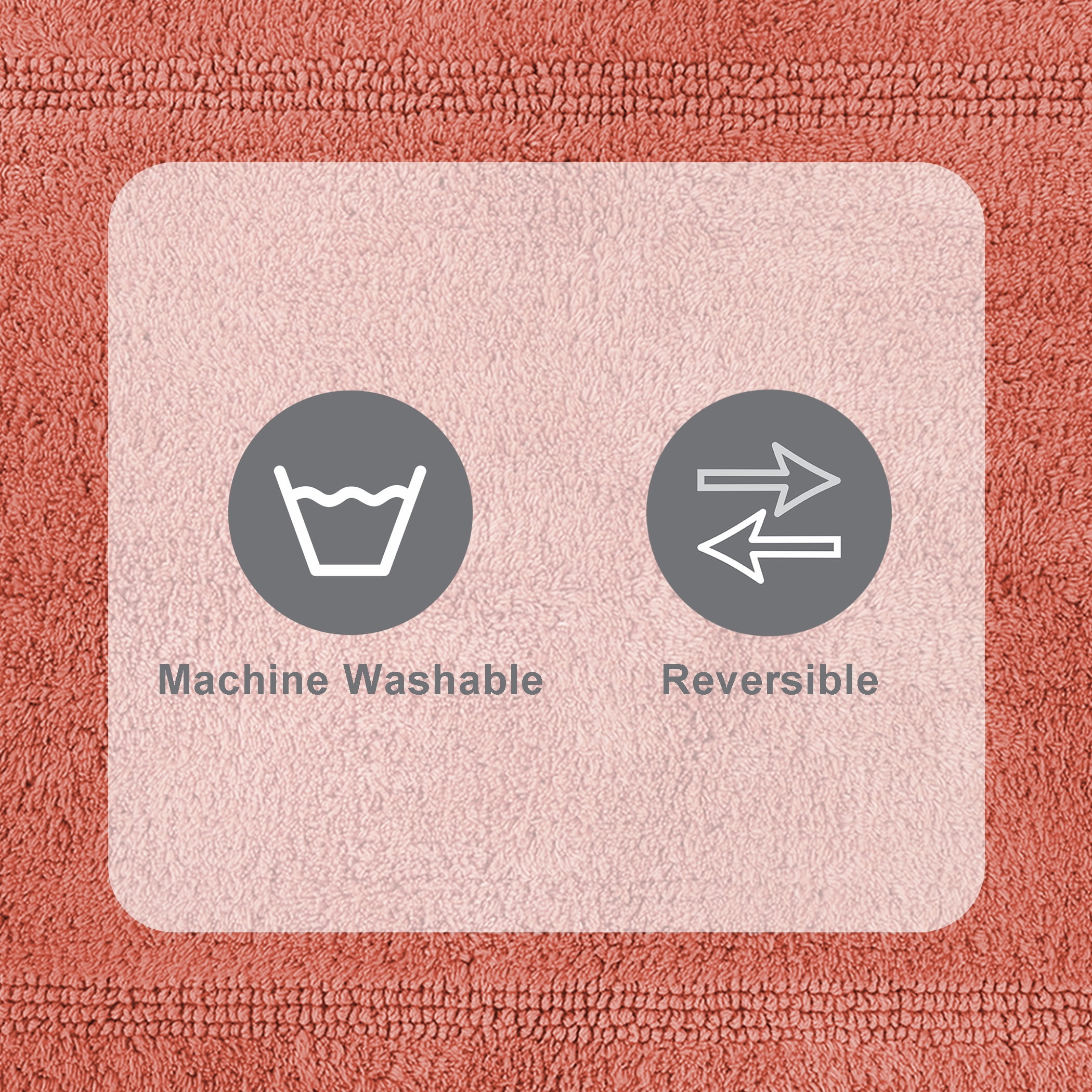 Better Homes & Gardens Cotton Reversible Bath Rug, Old Rose, 17" x 24"