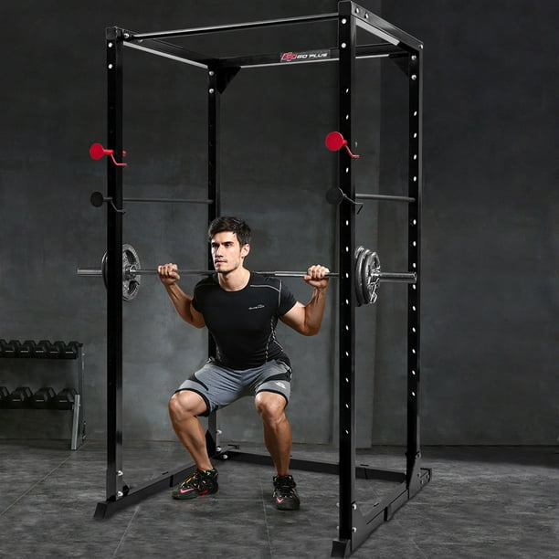 Goplus power rack pull chin up bars 2025 squat lift cage fitness workout strength training