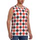 thumbnail image 2 of Fotbe Red and black argyle Men's Camiseta sin Mangas Estampada para Hombres, Playera Casual para Gimnasio, Entrenamiento, Playa-Small, 2 of 7