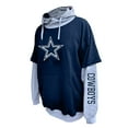 thumbnail image 2 of Men's Fanatics Navy/Heather Gray Dallas Cowboys Big & Tall Twofer Pullover Hoodie, 2 of 3