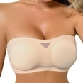 thumbnail image 1 of Gtoiithly Breathable Seamless Transparent Women's Bra with Detachable Straps for Comfort and Style Beige XL, 1 of 6