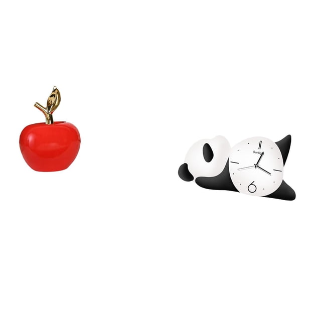 Escultura De Panda De Cerámica, Adorno Moderno Y Bonito De Fruta, Reloj De Pared, Decoración Del Hogar Para Sala De Estar, Cafetería, Estudio, Sala De Vacaciones
