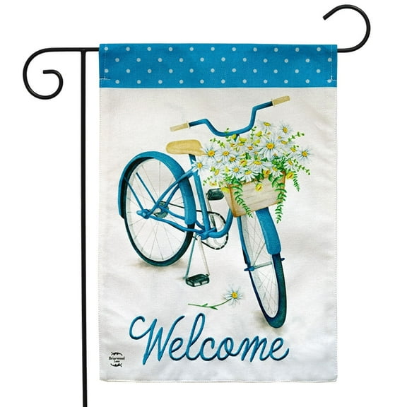 Briarwood Lane Spring Bike Welcome Burlap Garden Flag