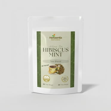 Hibiscus Mint Herbal Tea – 20 Tea Bags | Naturally Caffeine-Free | Sweet & Refreshing Blend | Herbsentia