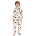 thumbnail image 2 of Cute Hedgehog Pattern One Piece Pajamas Soft Jumpsuit Cozy Sleep and Play Romper Zipper and Pockets 5T-6T, 2 of 8