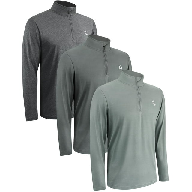 Pack de 3 jerséis Jumgear-life para hombre con cierre en cuarto, gris M