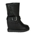 thumbnail image 2 of Nature Breeze BH17 Women Leatherette Padded Shaft Hidden Wedge Mid Calf Riding Boot, 2 of 6