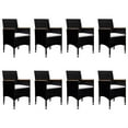 thumbnail image 5 of vidaXL 9 Piece Patio Dining Set Poly Rattan and Acacia Wood Black, 5 of 5