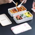 thumbnail image 4 of Bento Lunch Box with cutlery for adults and children Microwave Bento Box (White), 4 of 5