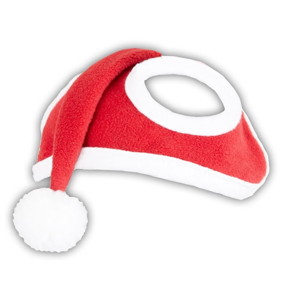 Horze Christmas Santa Cap | Slip-On Horse Halter Cover with Fleece Trim