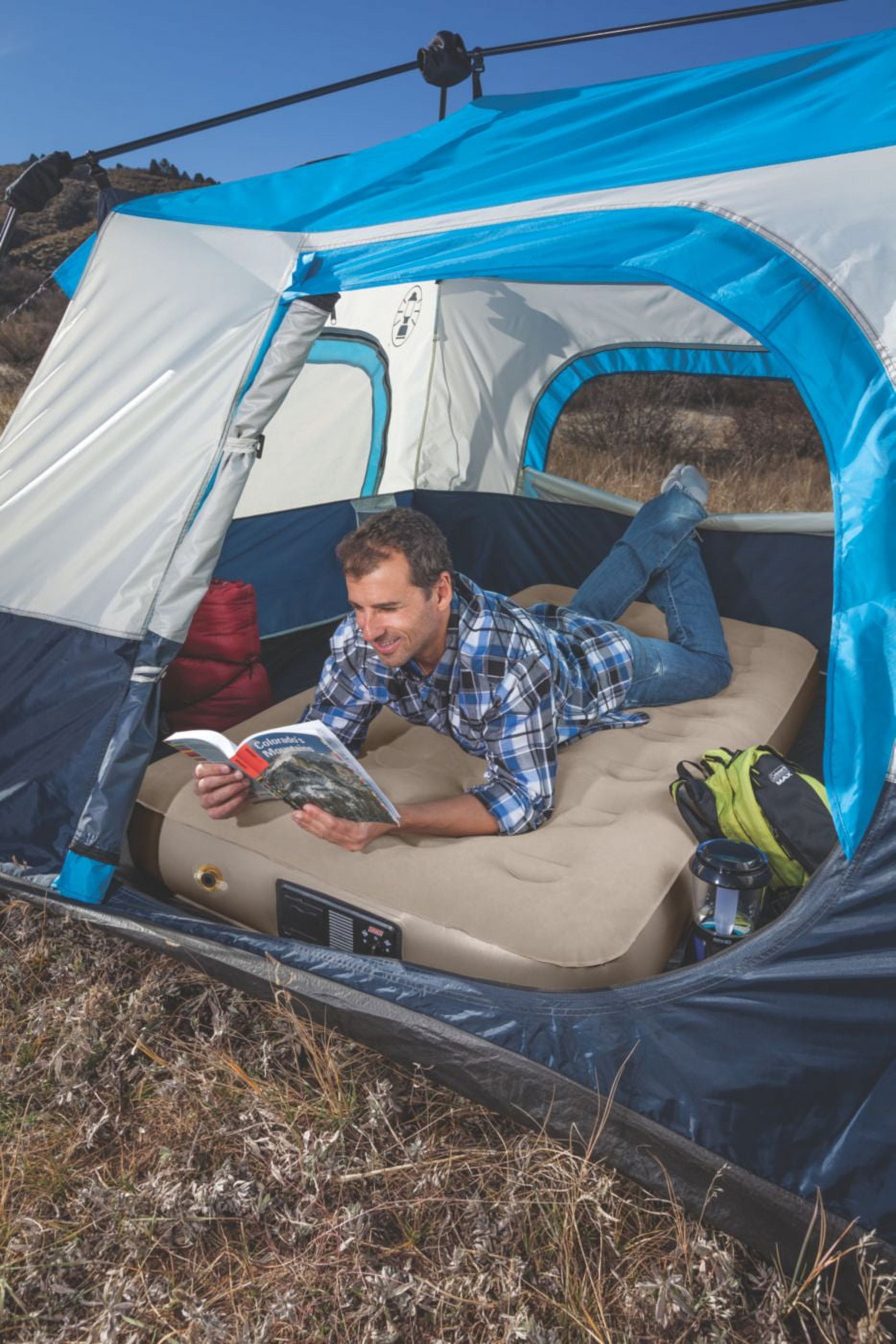 Coleman soft plush top top inflated quickbed