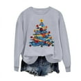 thumbnail image 3 of Womens Crewneck Christmas Sweatshirts Top Fashion Cute Xmas Tree Printed Shirts Pullover Winter Long Sleeve Sweaters Loose Plus Size Blouses Tops, 3 of 6