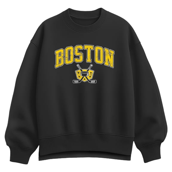 Instant Message - Boston Hockey Oversized Fleece Crew Sweatshirt