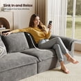 thumbnail image 3 of COPIAE 110" Luxury Oversized Couch, Boneless 3 Seater Sofa with Extra Deep Seat, Upholstered Floor Couches for Living Room, Apartment, Office, No Assembly Required, Dark Gray, 3 of 10