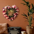 thumbnail image 6 of 1 Pcs Heart-Shaped Wreath, Artificial Pink Rose Floral Garland Valentines Wreath with Ribbons for Front Door Valentine's Day Home Party Wedding Decorations 13.8", 6 of 8