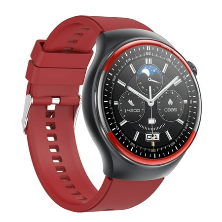 Blukids Smart Watch with for Android iPhone 1.43 inch IPS Fitness Tracker  IP68  NFC  Light  AI Assitant  Sleep Monitor  Bluetooth  Game  All-in-one Smart Watch Gift for Men Women(Red)