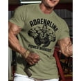 thumbnail image 2 of Gymish Adrenaline Workout T-Shirt for Men – Motivational Gym Tee, Funny Lifting Fitness Shirt, Military Green, Small, 2 of 6