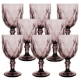 thumbnail image 1 of Juego 8 Copas de Vidrio Cristal para Champaña Vino Agua Color Purpura, 1 of 4