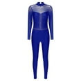 thumbnail image 4 of Ocealan Womens Rhinestone Full Body Jumpsuit Figure Skating Open Back Unitard Bodysuit Gymnastics Royal Blue XL, 4 of 7