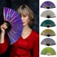 thumbnail image 2 of 10 Inch Folding Fan Bright Color Hand Rave Fan Festival Renaissance Party Bamboo Party Decorative, 2 of 5
