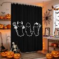 thumbnail image 4 of Shower Curtains for Bathroom-72"x72",Halloween Funny Ghost with Forks Waterproof Bath Curtain Grommet Shower Curtain Set with Hooks, 4 of 9