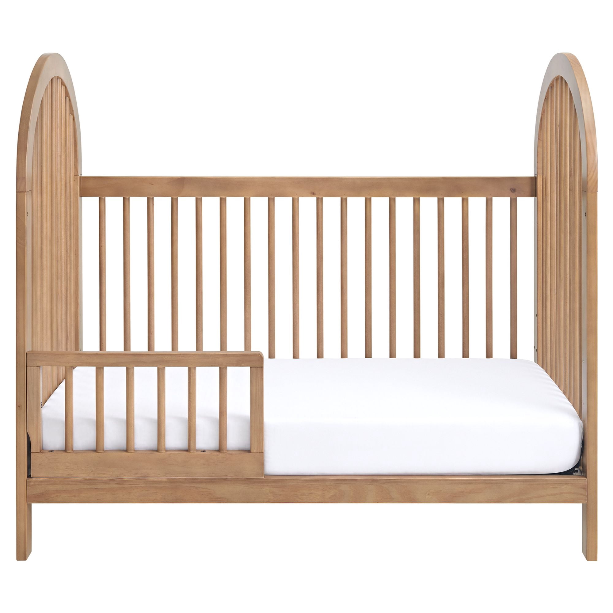 Soho Baby Everlee Island Crib Toddler Guardrail In Honey Wood